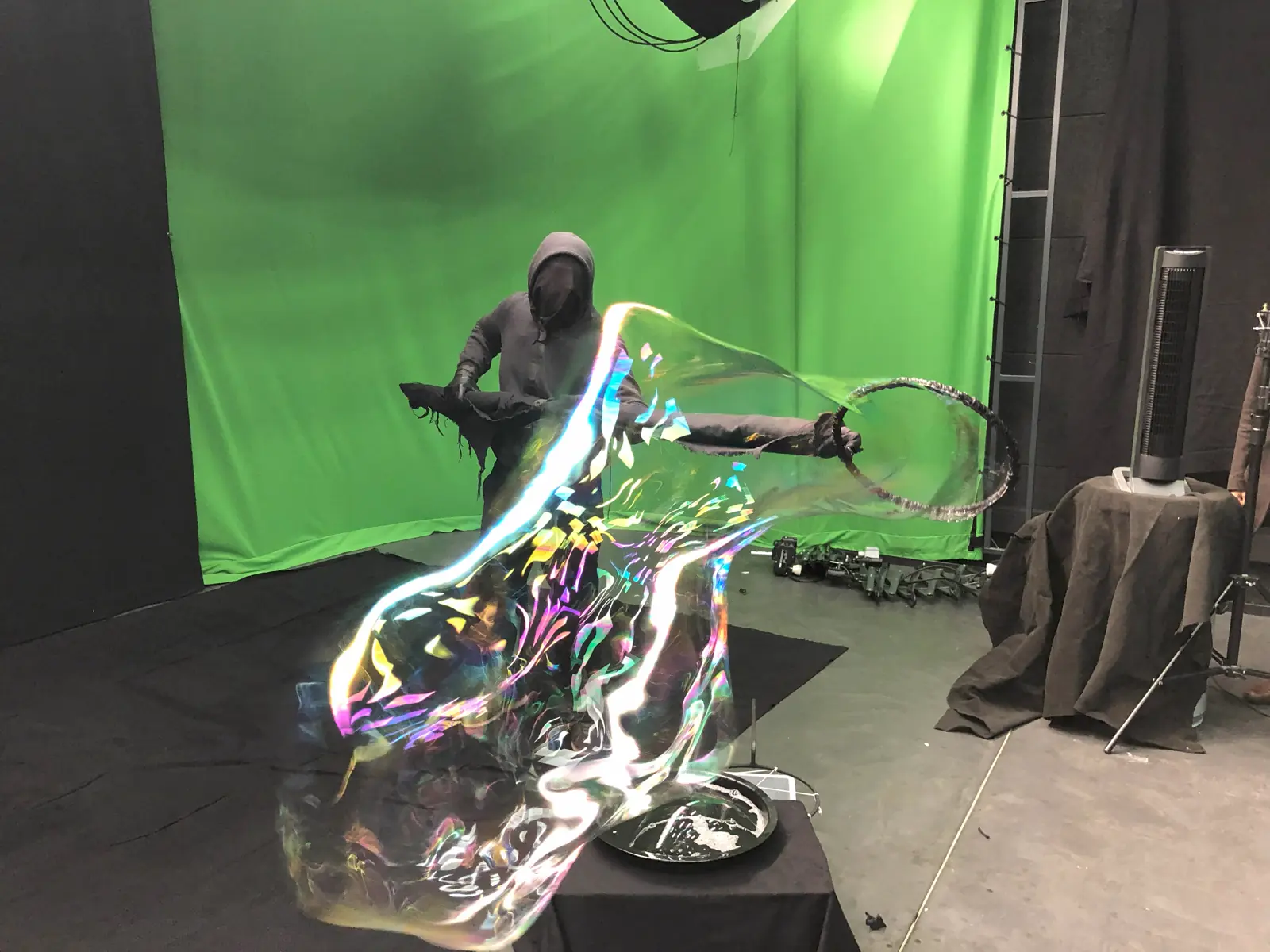 Tournage sur fond vert : création d'une grande bulle autour d'un personnage